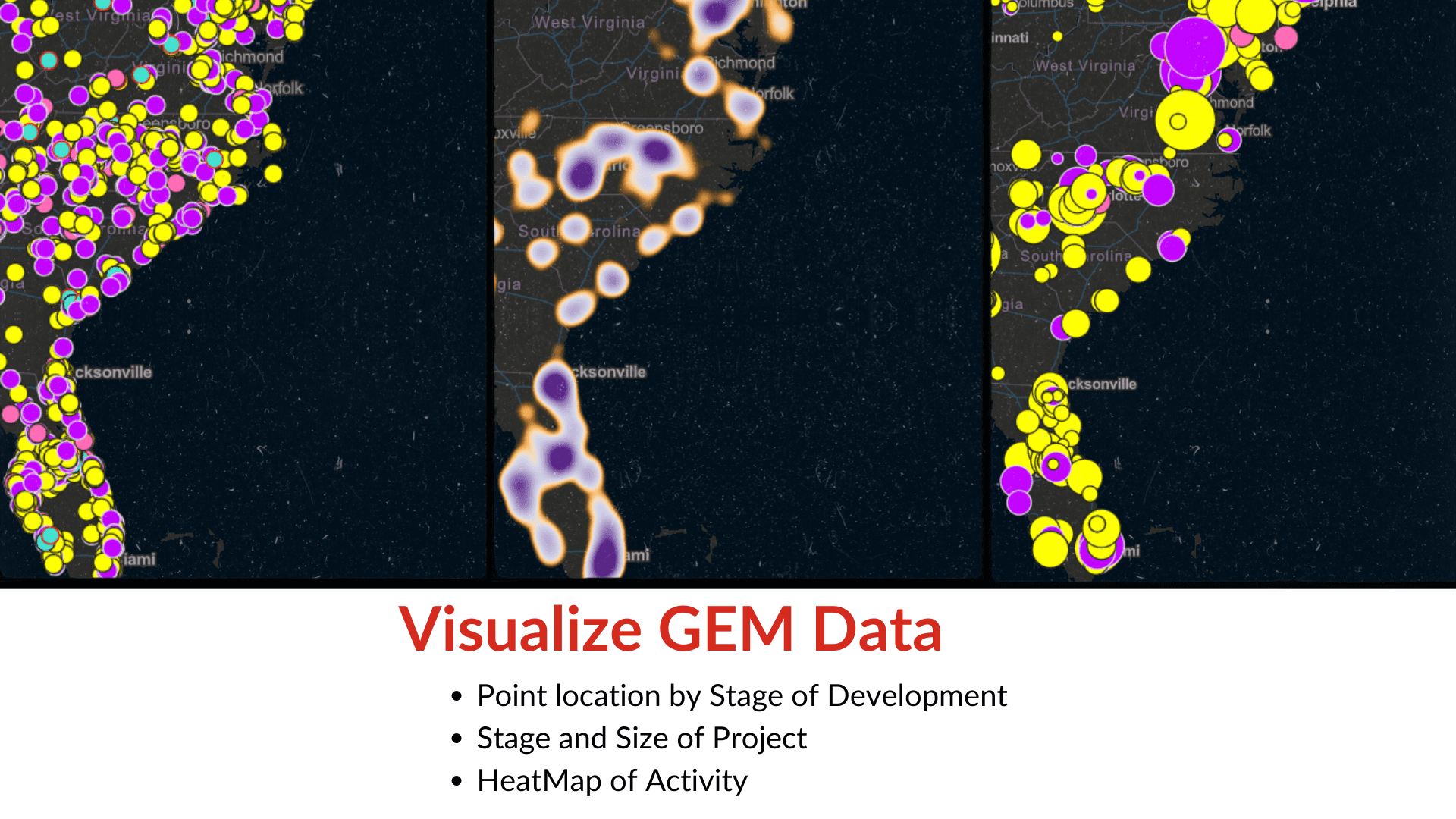 GEOSPEX Mapping Features: Visualize GEM Data