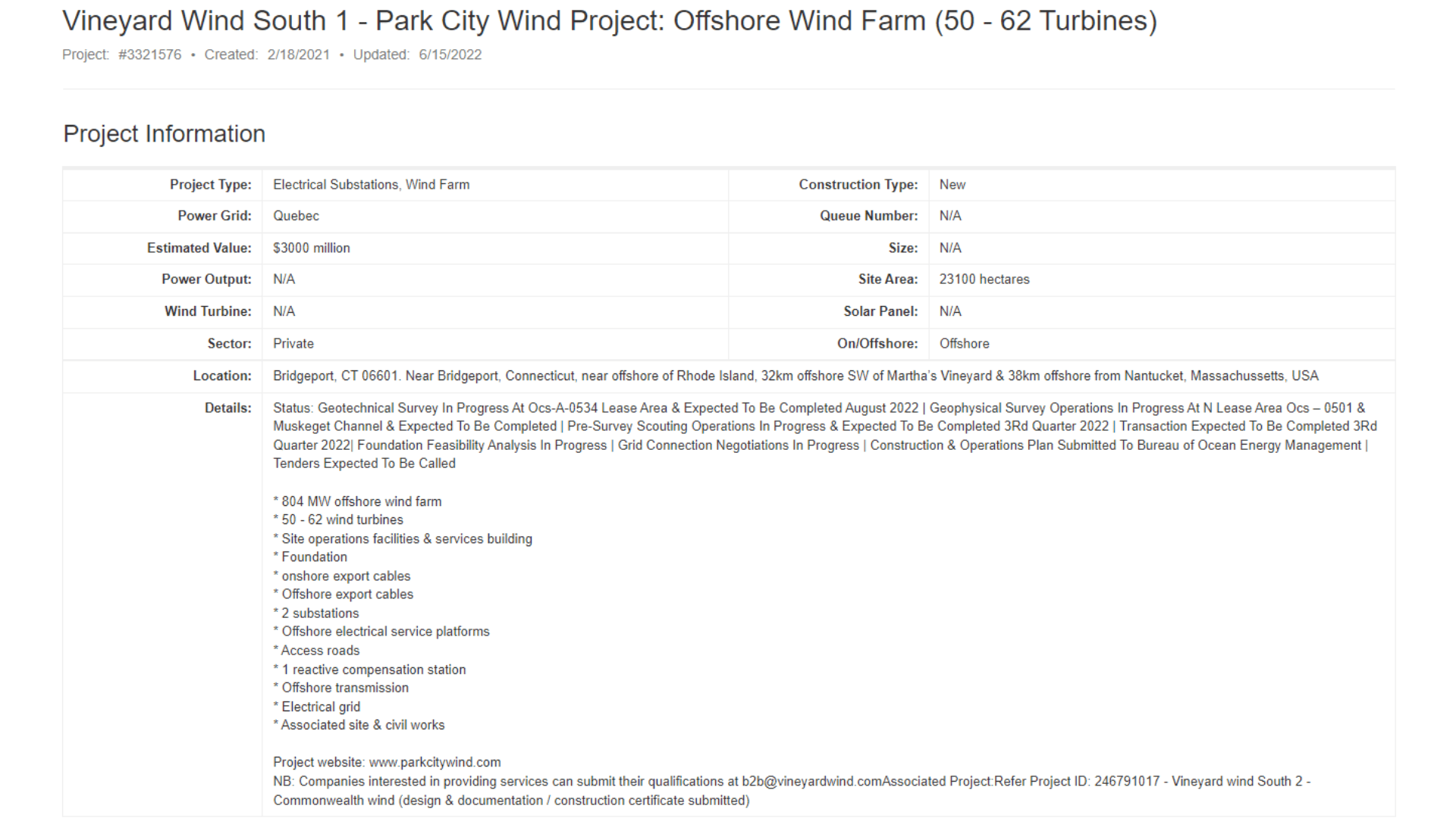 Sample GEM Wind Farm Project Report